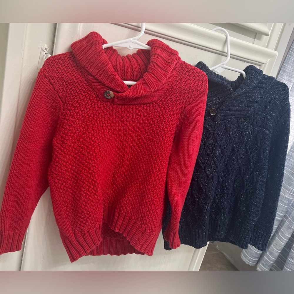 Bundle of Boys Shawl Collar Pullover Sweaters size 3T.